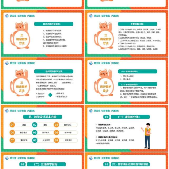 卡通风教师招聘考试面试讲义培训介绍PPT模板