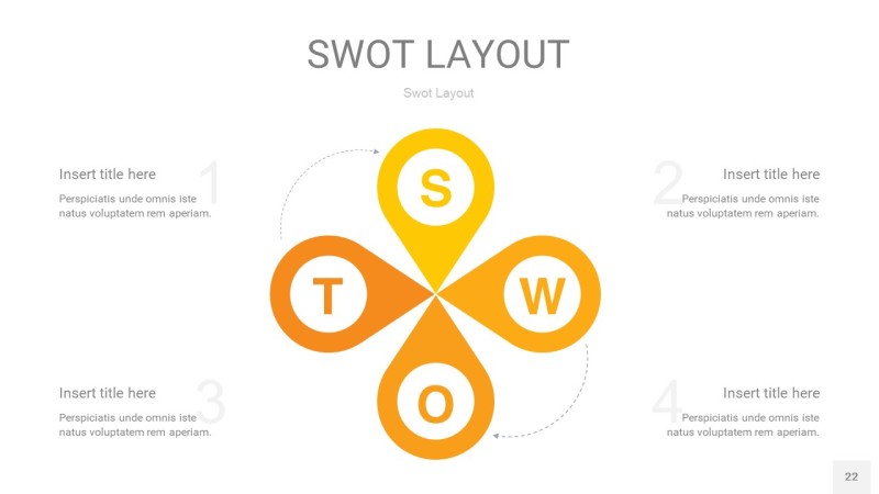 黄色SWOT图表PPT22