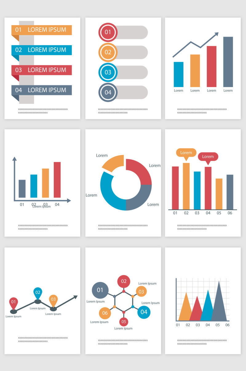 PPT主题图表设计的矢量素材
