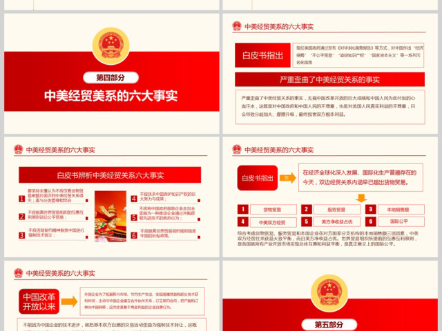 原创中美经贸摩擦白皮书中美贸易战PPT