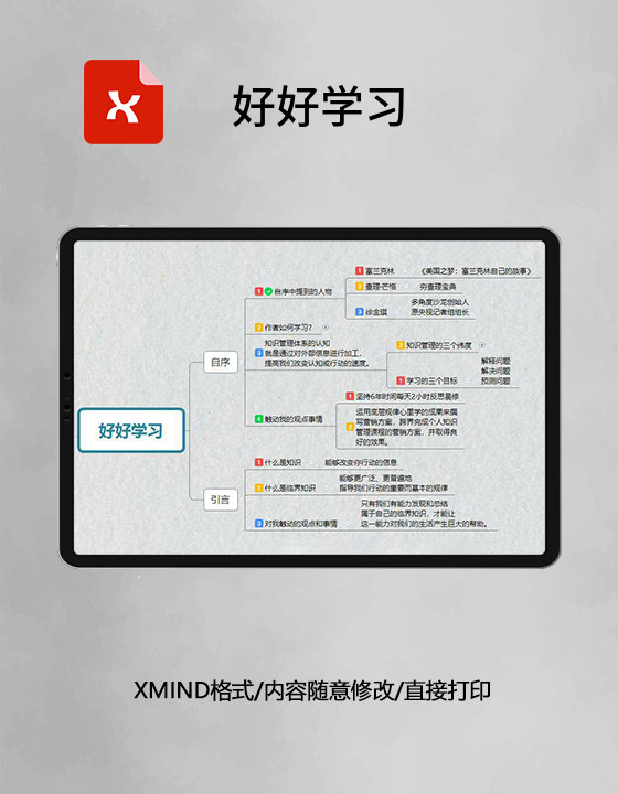 思维导图好好学习XMind模板