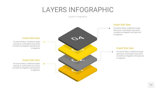 灰黄色3D分层PPT信息图27