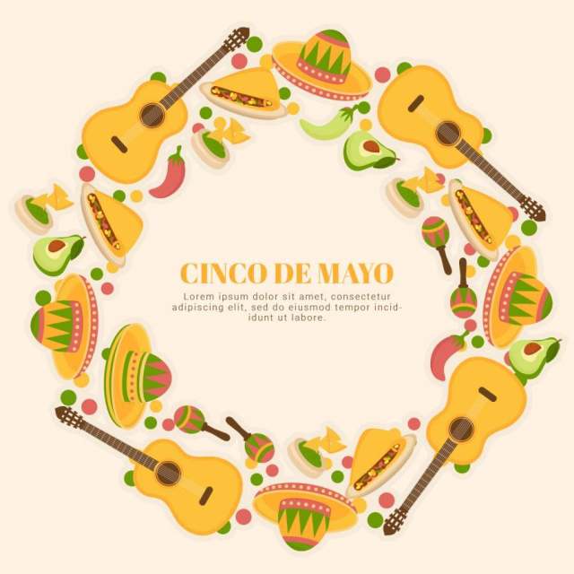 矢量图Cinco De Mayo花圈 矢量图Cinco De Mayo花圈