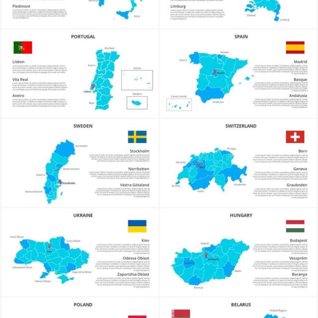 欧洲地图PPT素材元素Europe