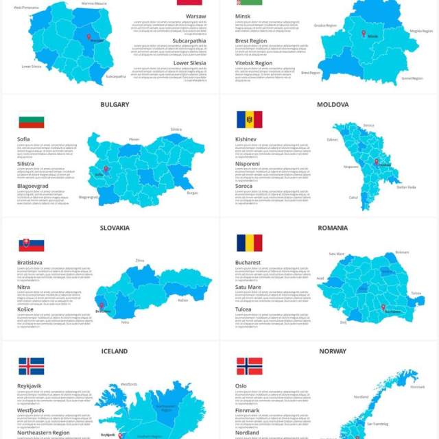 欧洲地图PPT素材元素Europe