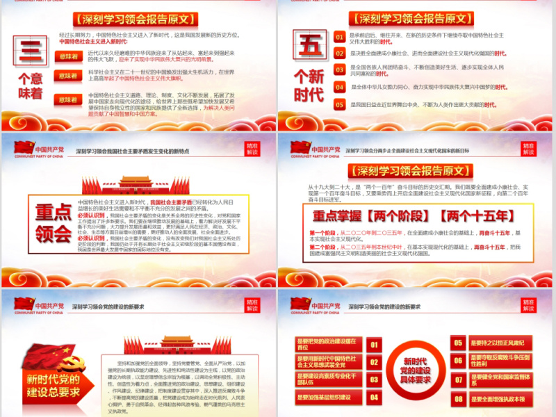 学习贯彻落实十九大报告精神PPT模板课件