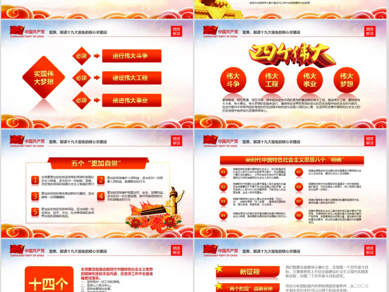 学习贯彻落实十九大报告精神PPT模板课件