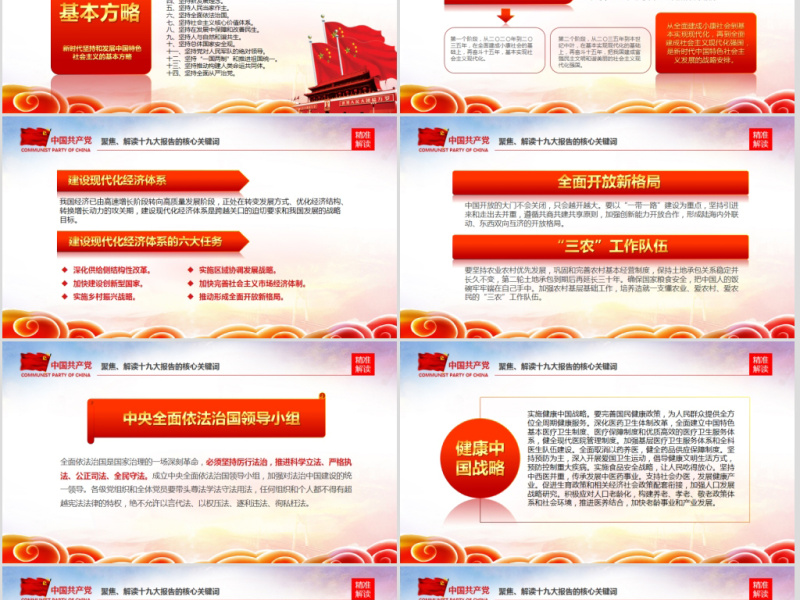 学习贯彻落实十九大报告精神PPT模板课件