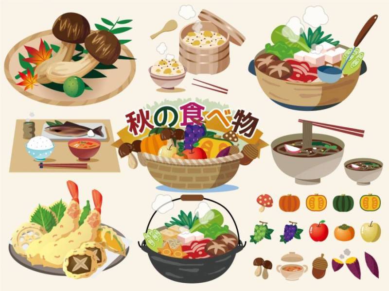 秋天的食物/食物/水果/美食套餐