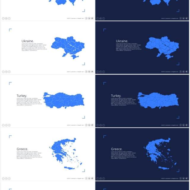 地图信息图表PPT素材maps