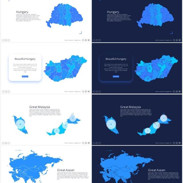 地图信息图表PPT素材maps