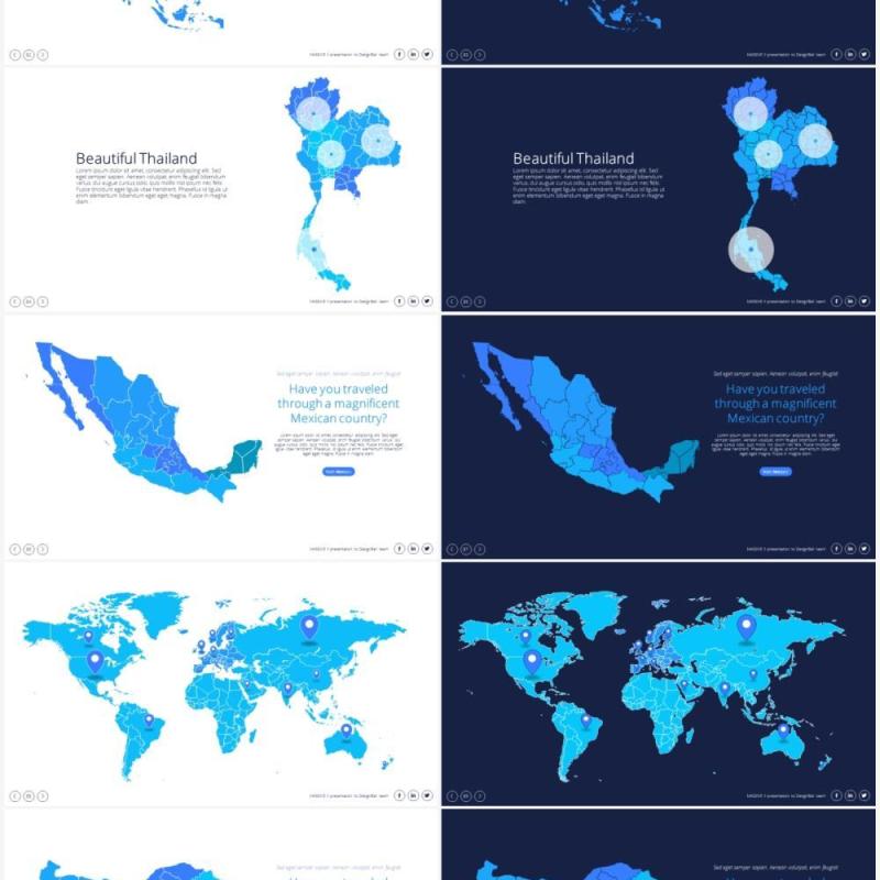 地图信息图表PPT素材maps