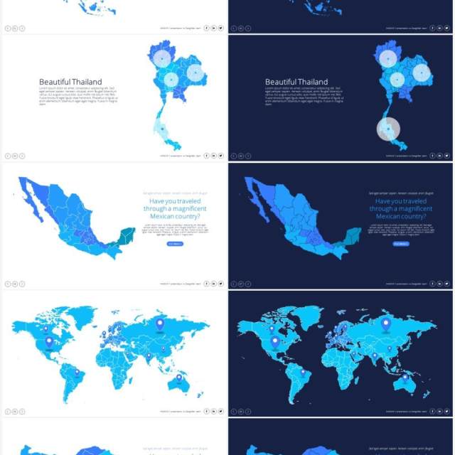 地图信息图表PPT素材maps