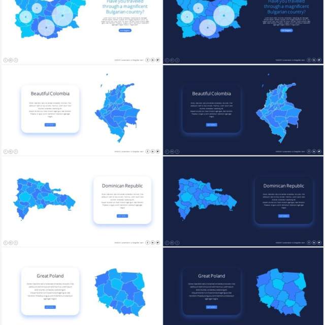 地图信息图表PPT素材maps