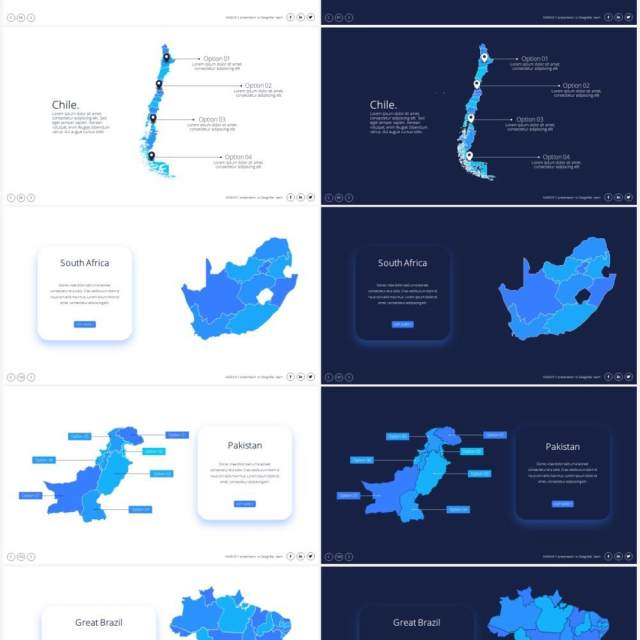 地图信息图表PPT素材maps