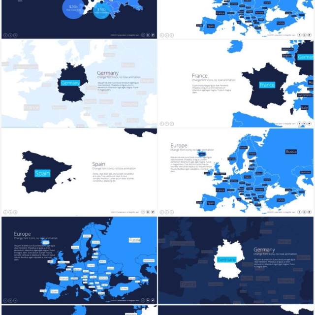 地图信息图表PPT素材maps