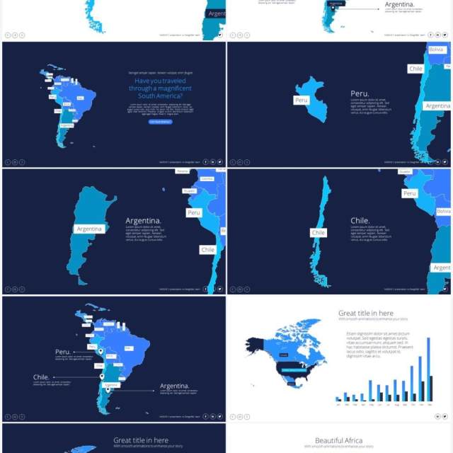 地图信息图表PPT素材maps