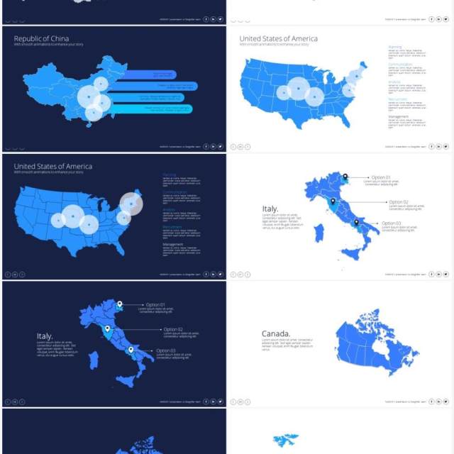 地图信息图表PPT素材maps