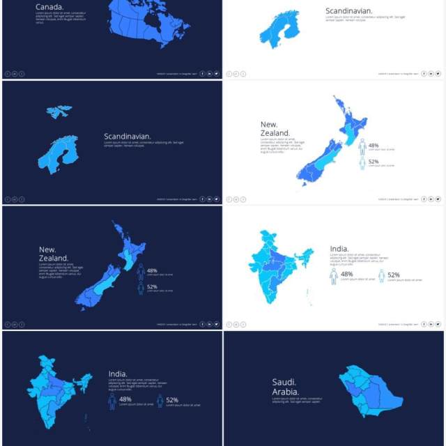 地图信息图表PPT素材maps