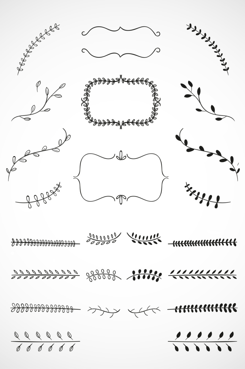 线条植物矢量图标图形