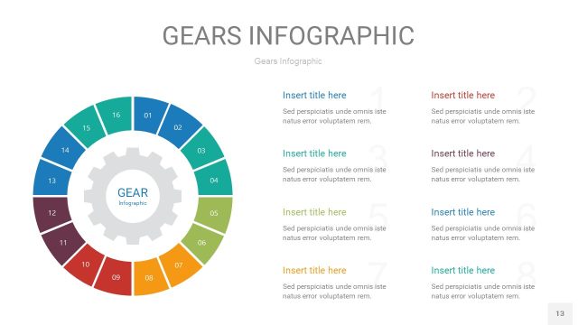 彩色齿轮PPT信息图13