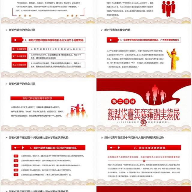 红色简约风青年精神素养提升专题党课教育PPT模板 红色简约风青年精神素养提升专题党课教育PPT模板