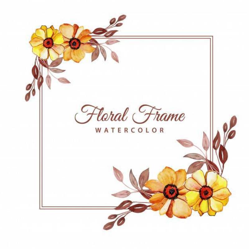 Watercolor Floral Frame Multi-Purpose Background