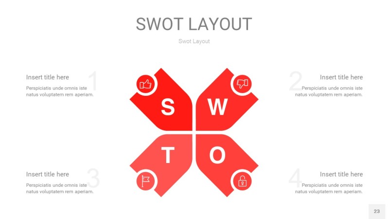 红色SWOT图表PPT23