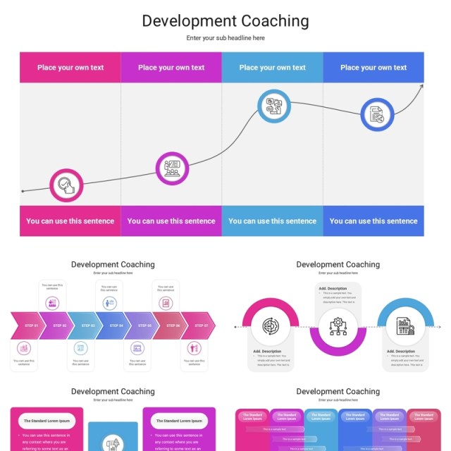 高端发展训练信息图表PPT模板素材Development Coaching