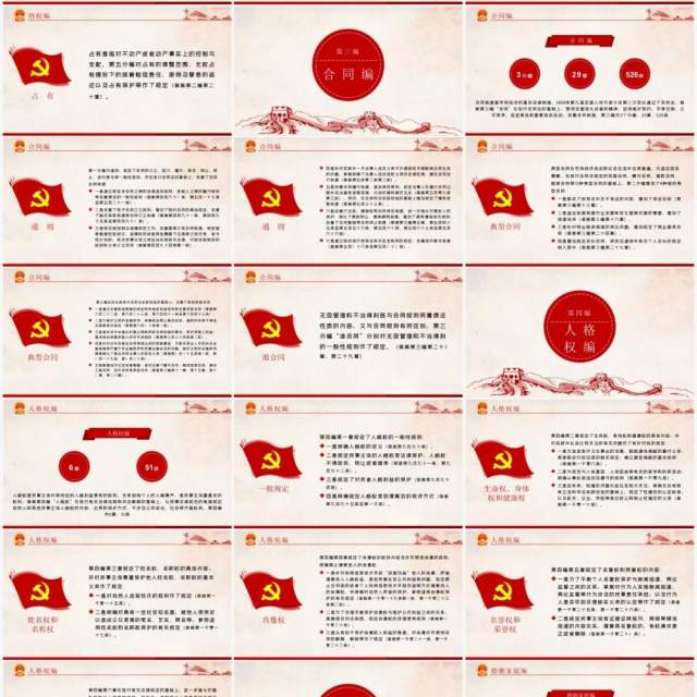 中华人民共和国民法典草案学习解读党政党建PPT模板