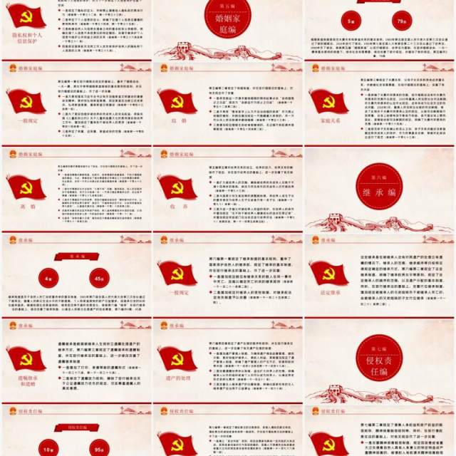 中华人民共和国民法典草案学习解读党政党建PPT模板