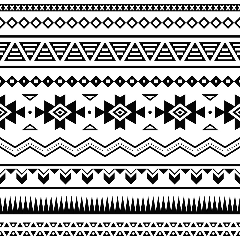 部落民族无缝图案与装饰09