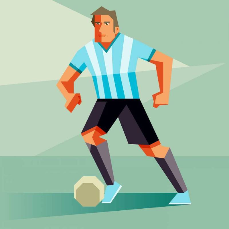 阿根廷足球运动员矢量图