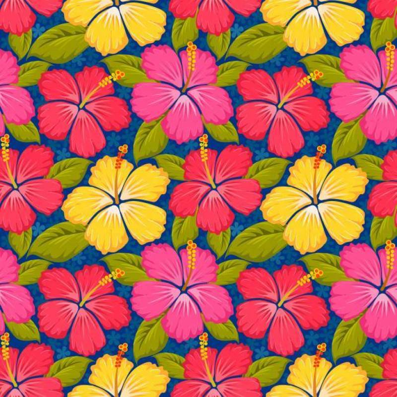 七彩花朵无缝模式。