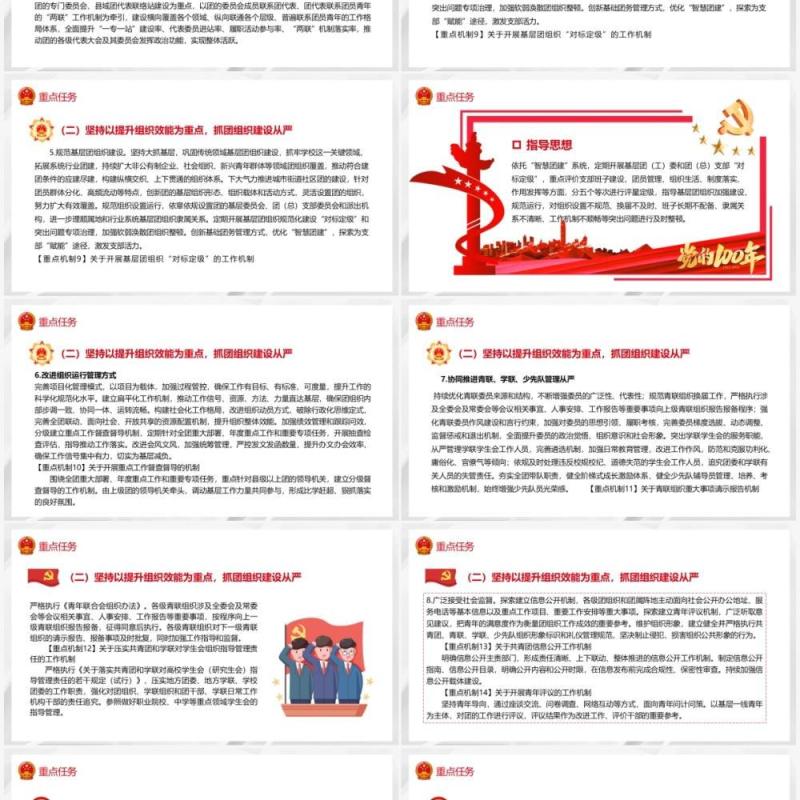 红色简约新时代全面从严治团实施纲要PPT模板