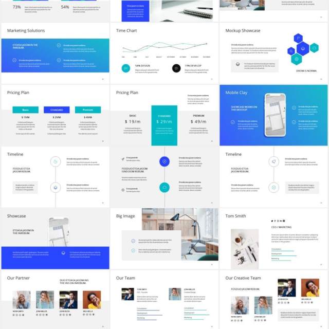 简约工作计划报告个人简历PPT模板ARONA - Powerpoint Presentation Template