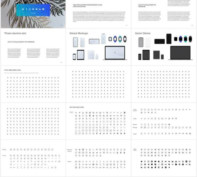 简约工作计划报告个人简历PPT模板ARONA - Powerpoint Presentation Template