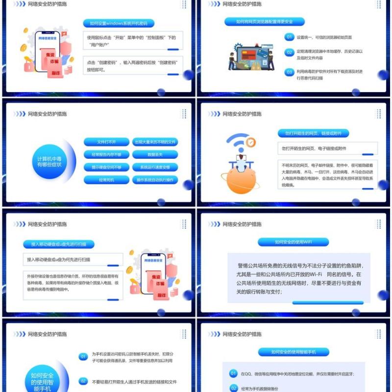 蓝色科技风国家网络安全宣传周PPT模板