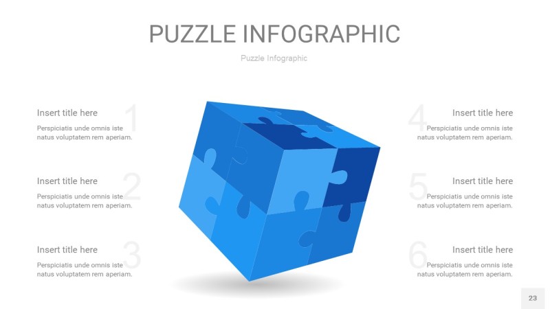 天蓝色拼图PPT图表23