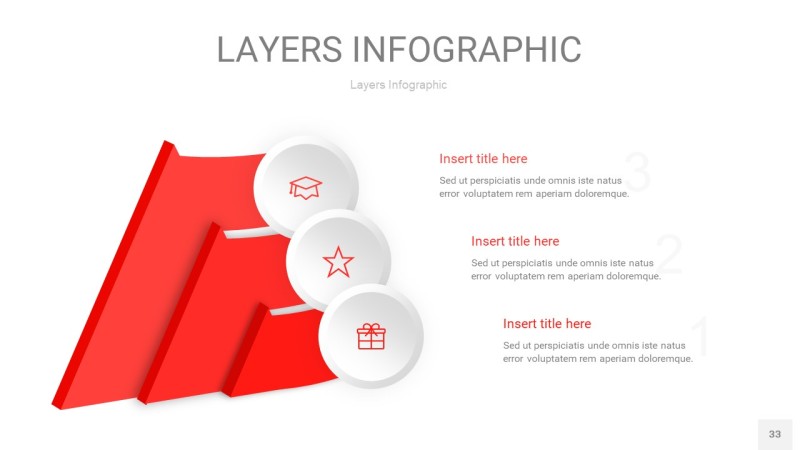 红色3D分层PPT信息图33