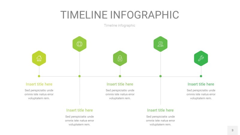浅绿色时间轴PPT信息图3
