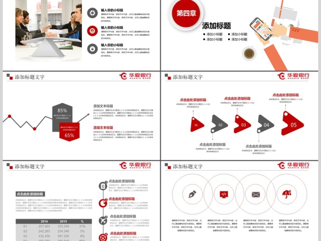 华夏银行年度总结汇报通用PPT