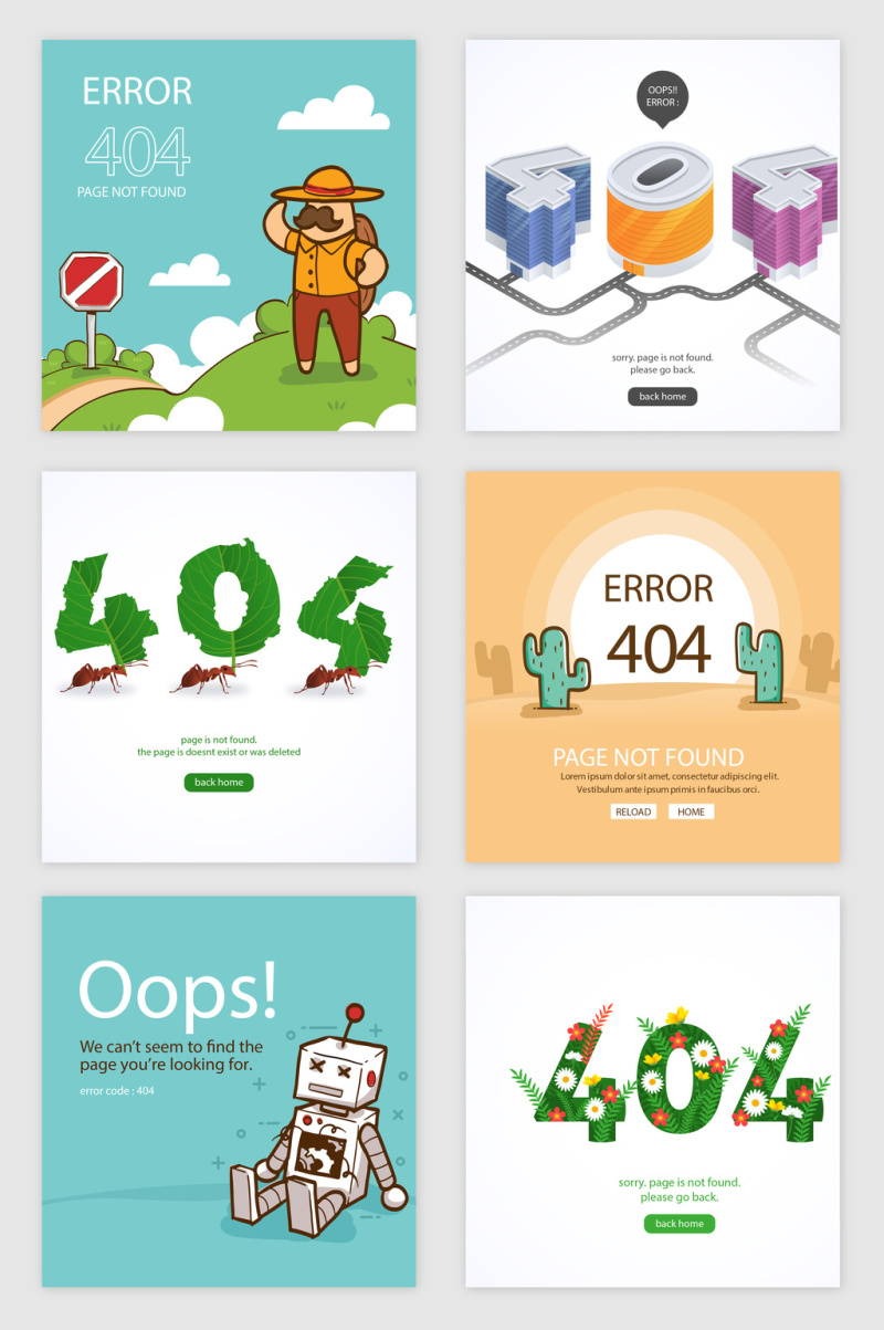 404网页错误科技主题矢量素材