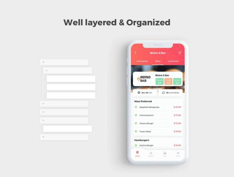 Salt Food Order UI Kit设计的高品质食品订购应用UI套件sketch源文件