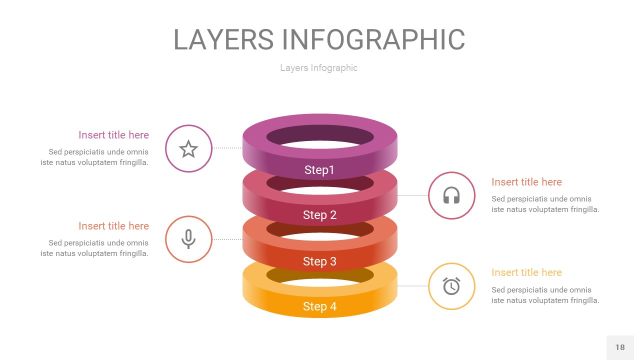 粉黄色3D分层PPT信息图18