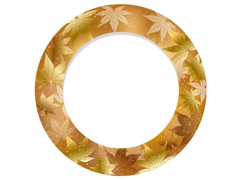 黄金，圆形秋季框架。