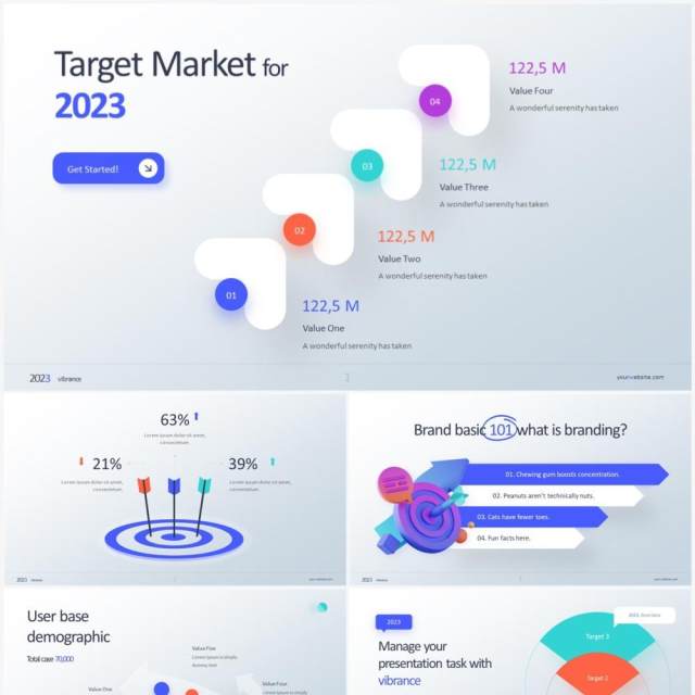 2023创意目标营销策划PPT信息图形素材