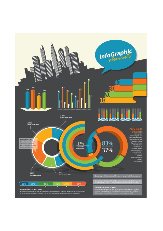 信息图形和图表设计元素向量集15