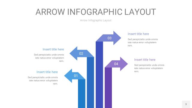 渐变紫色箭头PPT信息图表3