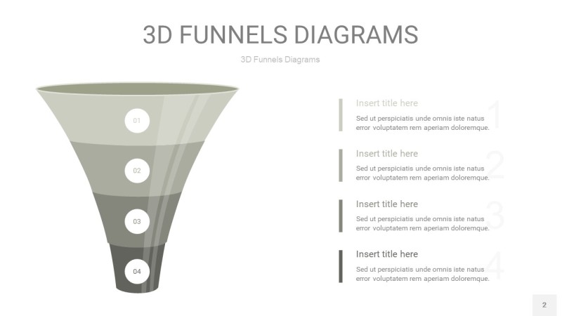 灰色3D漏斗PPT信息图表2